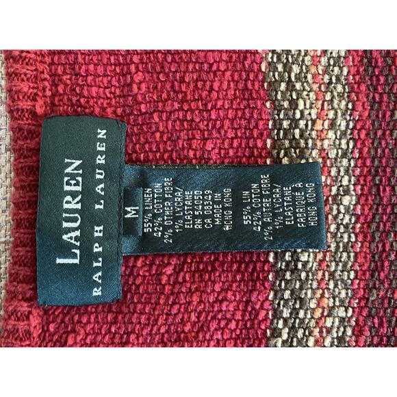 Ralph Lauren Multicolor Striped Tank Top Shirt Cotton Linen Blend M - Picture 4 of 6